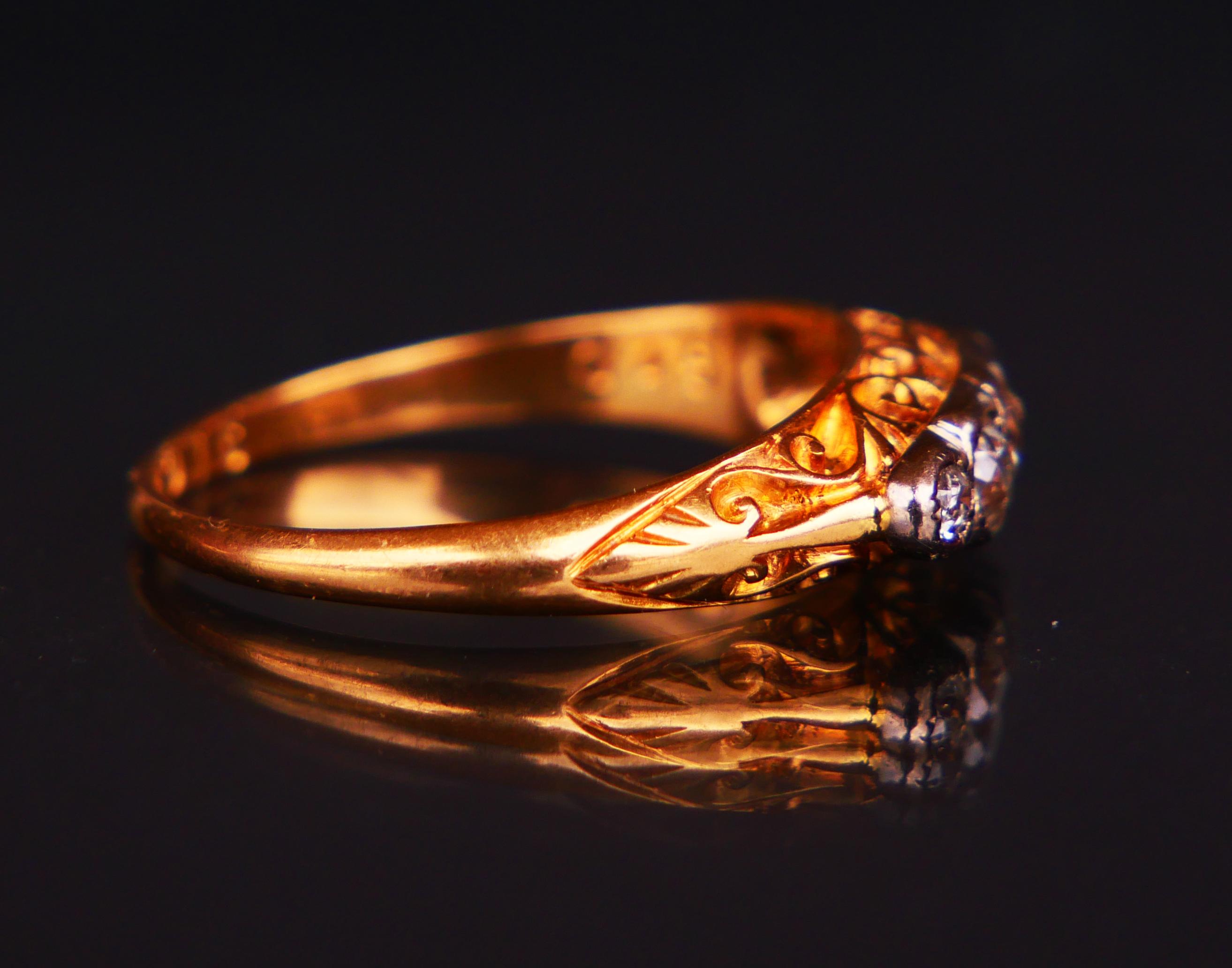 British Alliance Ring 0.45 ctw Diamanten massiv 18K Gold Platin ØUS7.75 / 3.5gr Damen im Angebot