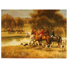 British/American School Hunt Scene, The Start  appears unsigned