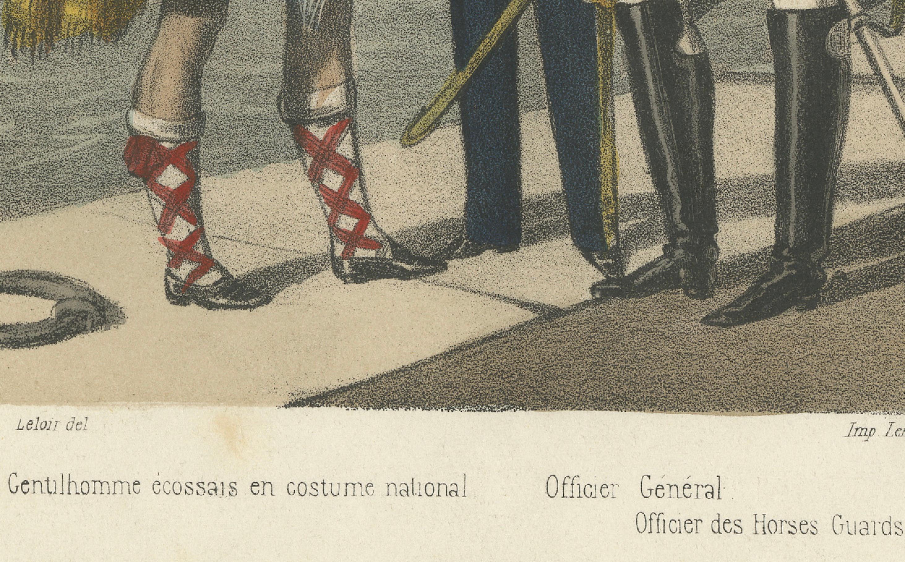 British and Scottish Costumes – Officers, Guards, and Sailors, c.1845