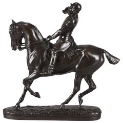 Estudio de bronce animalier británico "El látigo" de John Willis-Good