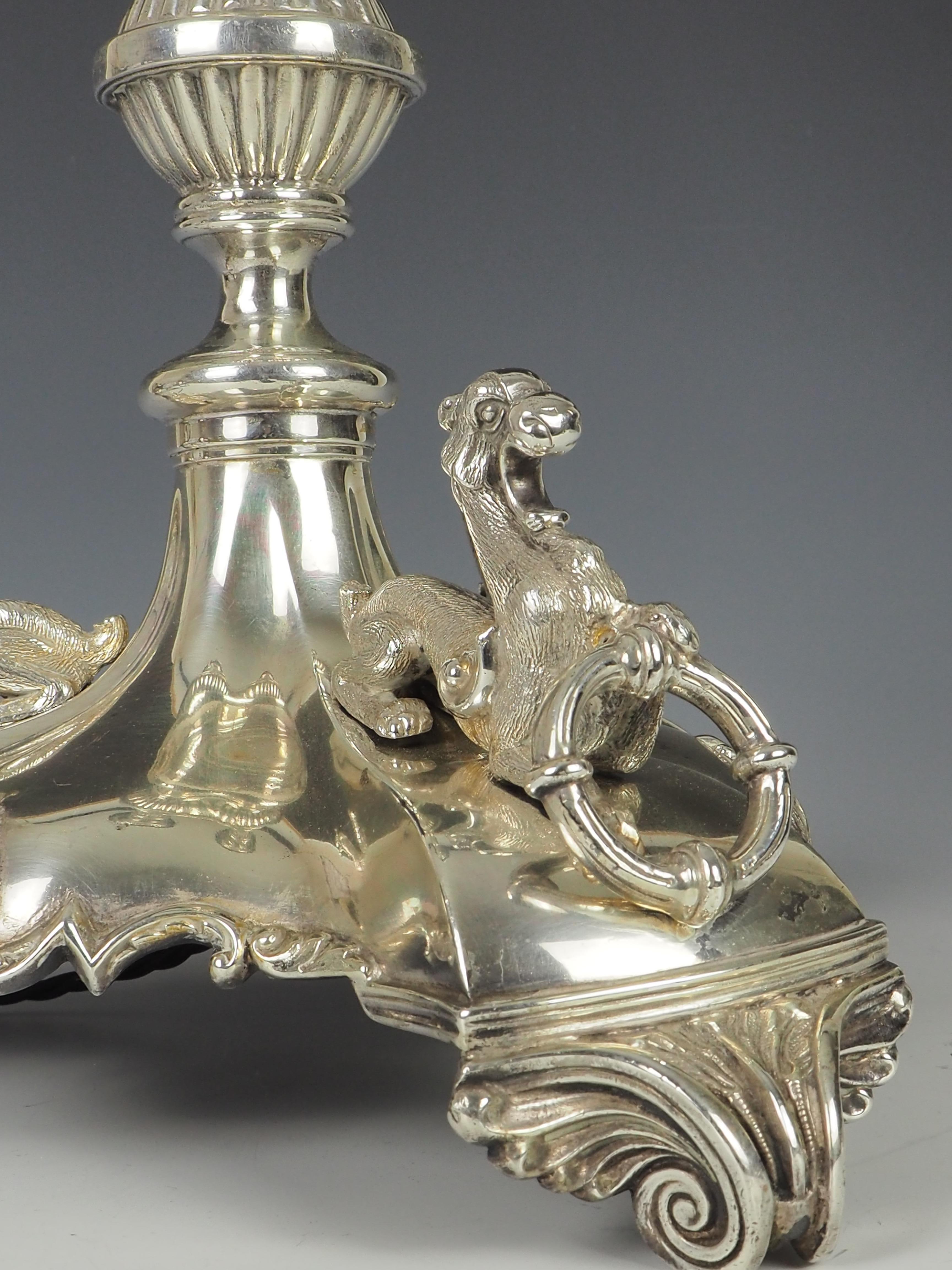 British Antique James Deakin & Sons Silver Plate Table Lamp 6