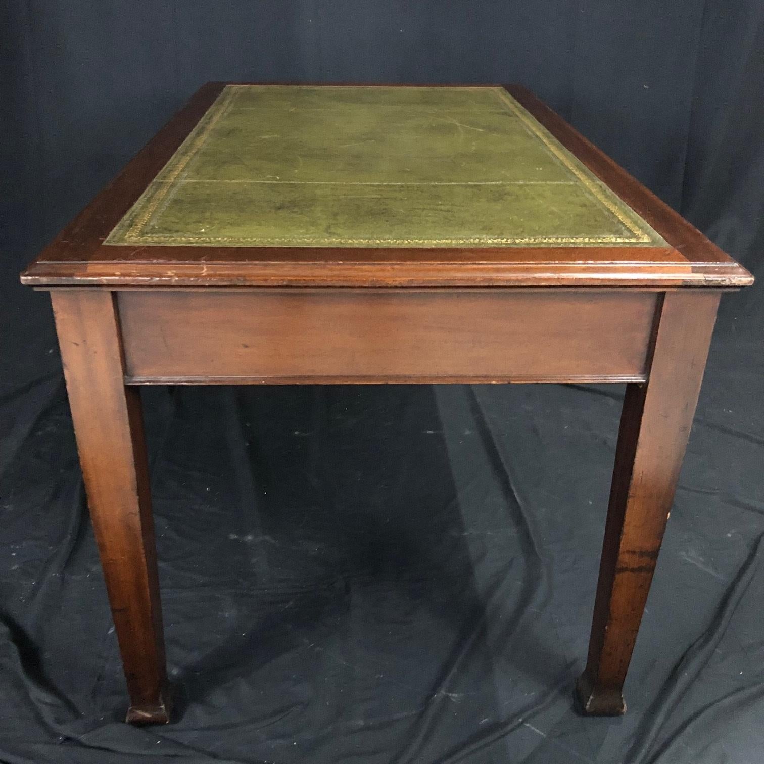 antique desk leather top