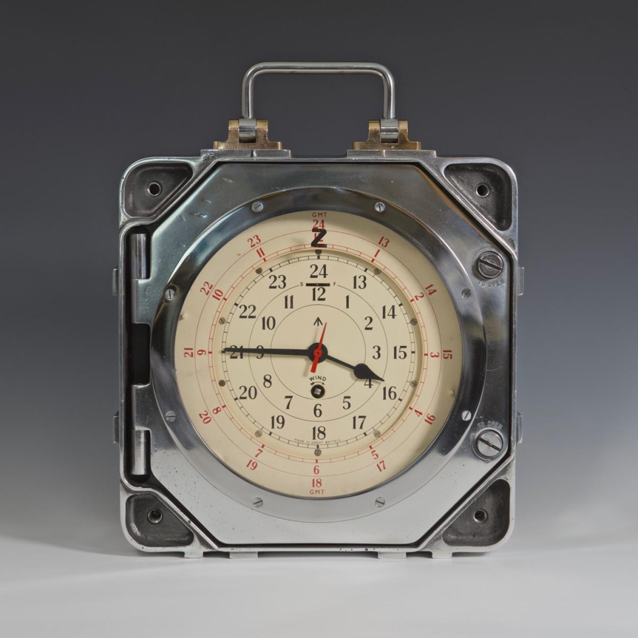 Superb Cold War era military clock that was designed to be used in the field, by The Royal Corps of Signals; one of the combat support arms of the British army. Signals units are among the first into action, providing the battlefield communications