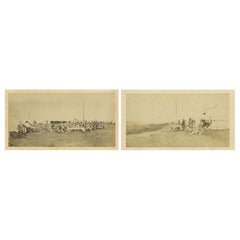 Antique British Army Camp Scenes – Highland and Queen’s Regiments, 19th Century Pair