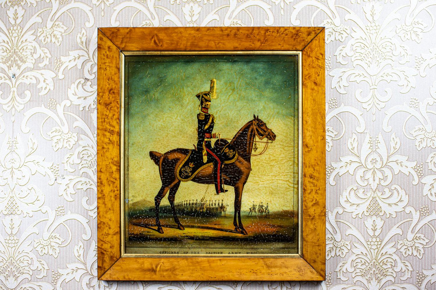 European British Army Officers, Set of Early 20th Century Paintings on Glass For Sale