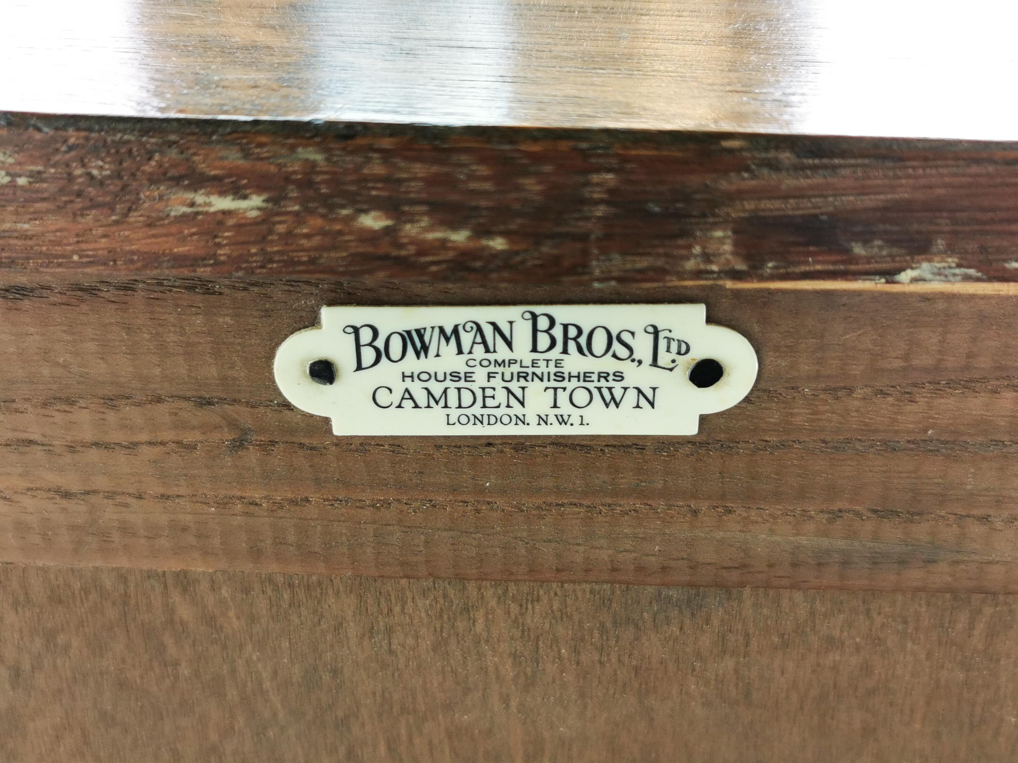 Mid-Century Modern British Art Deco Bowman Bros Oak Chest of Drawers For Sale