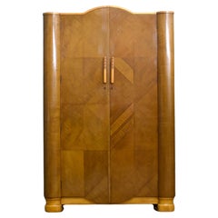 Vintage British Art Deco Burr Walnut Wardrobe, 1920s - 1 of 2