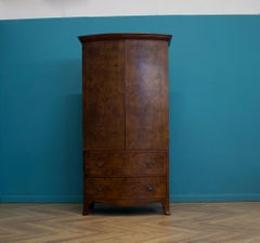 British Art Deco Burr Walnut Wardrobe, 1930s