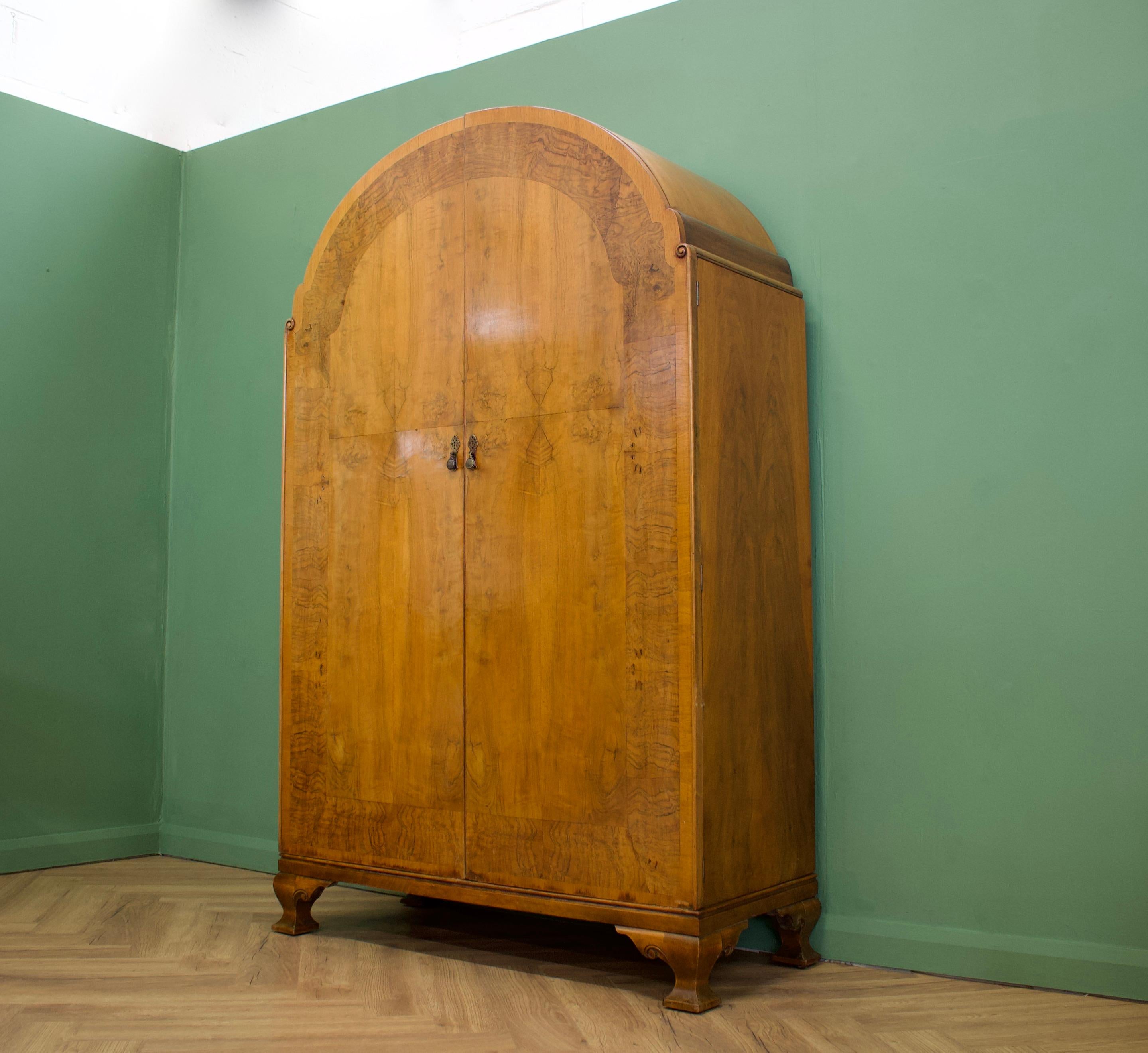 British Art Deco Burr Walnut Wardrobe, 1930s at 1stDibs 1930s wardrobe