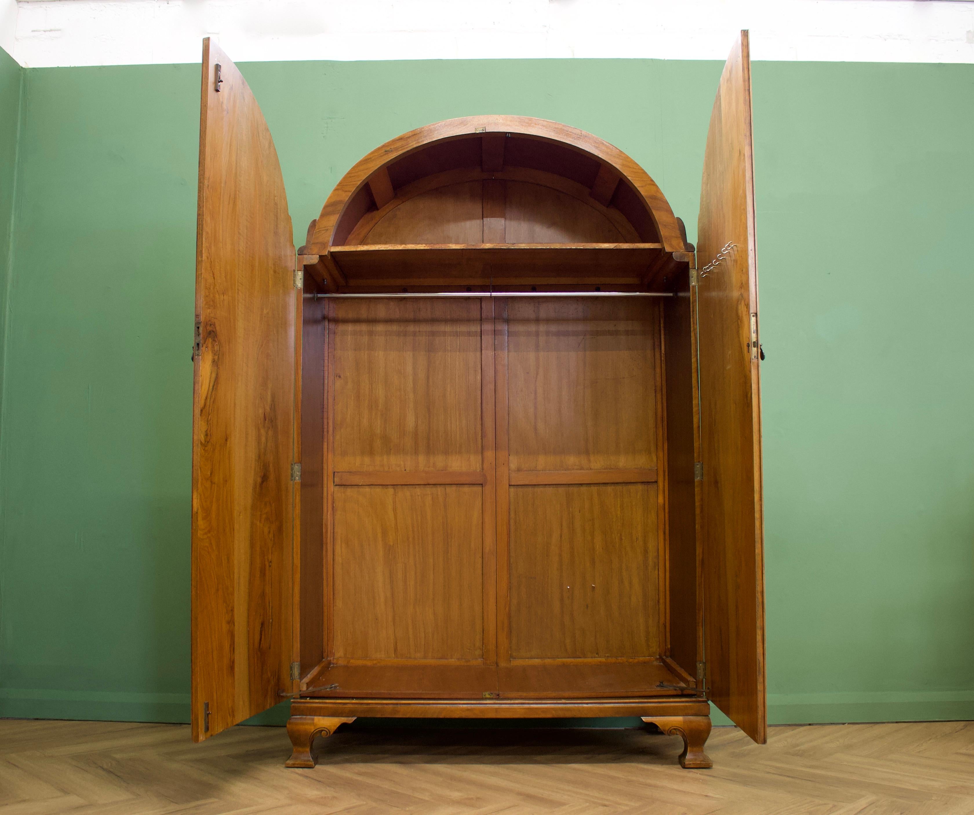 British Art Deco Burr Walnut Wardrobe, 1930s at 1stDibs 1930s wardrobe