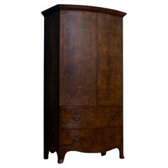 British Art Deco Burr Walnut Wardrobe, 1930s