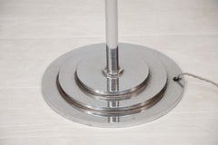 British Art Deco Floor Lamp Polished Chrome Uplighter