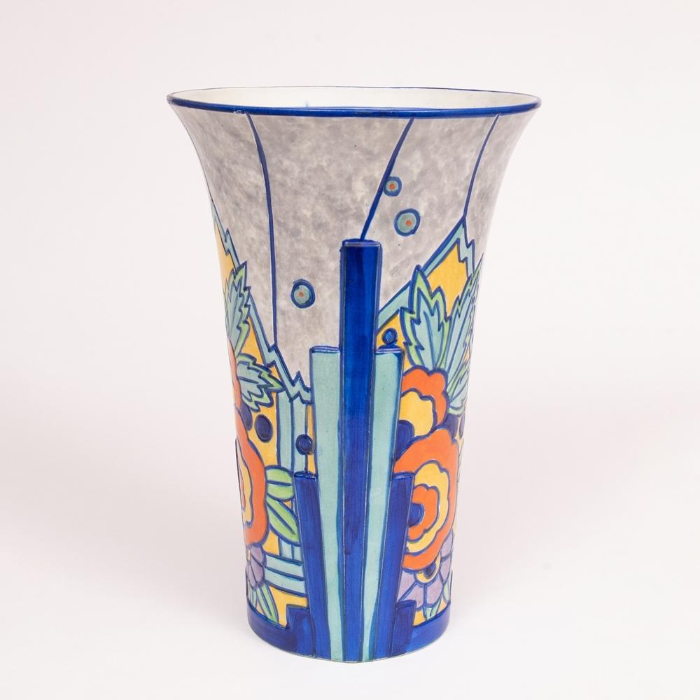 A large hand-painted vase by Thomas Forester and Sons from the phoenix range.