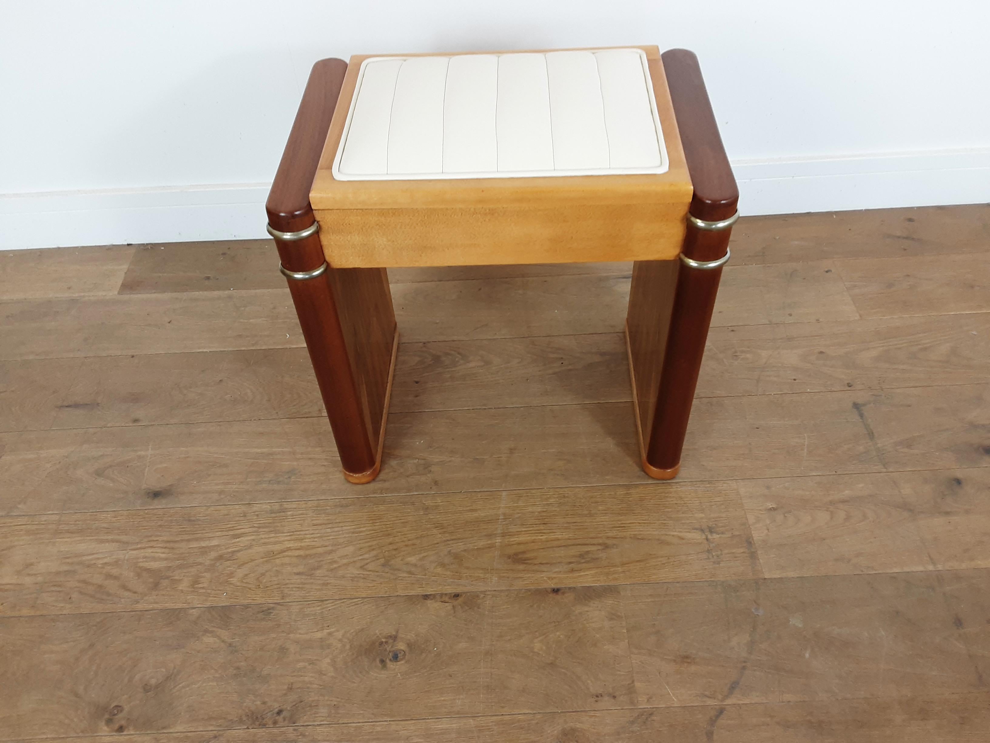 British Art Deco Piano Stool by Ministools in Satin Birch and Walnut In Good Condition For Sale In London, GB
