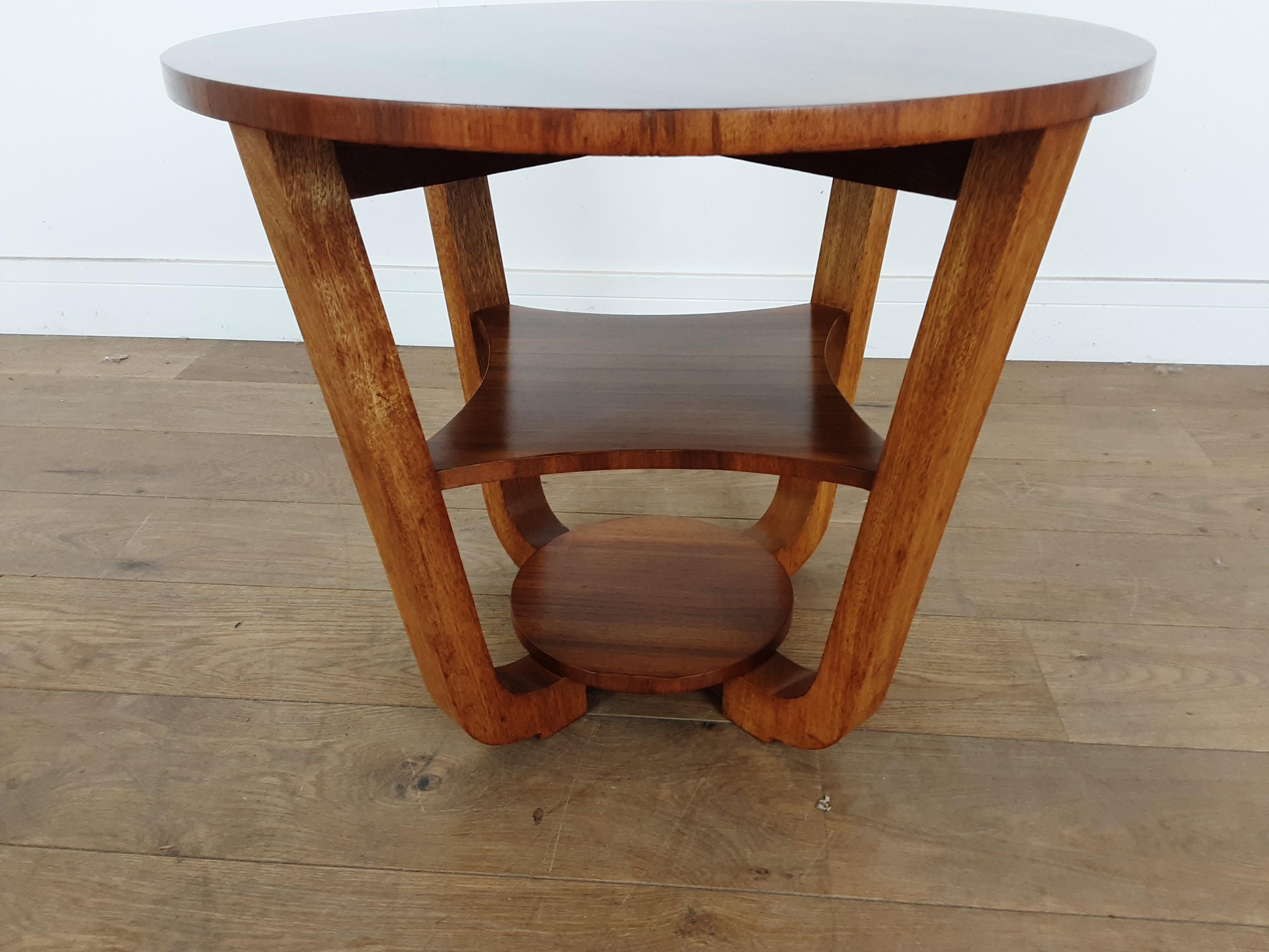 British Art Deco Side Table in a Burr Walnut 2
