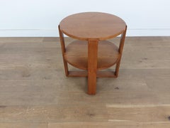 British Art Deco Side Table in Golden Oak
