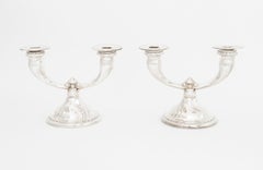 Candelabro in argento Art Deco britannico, coppia