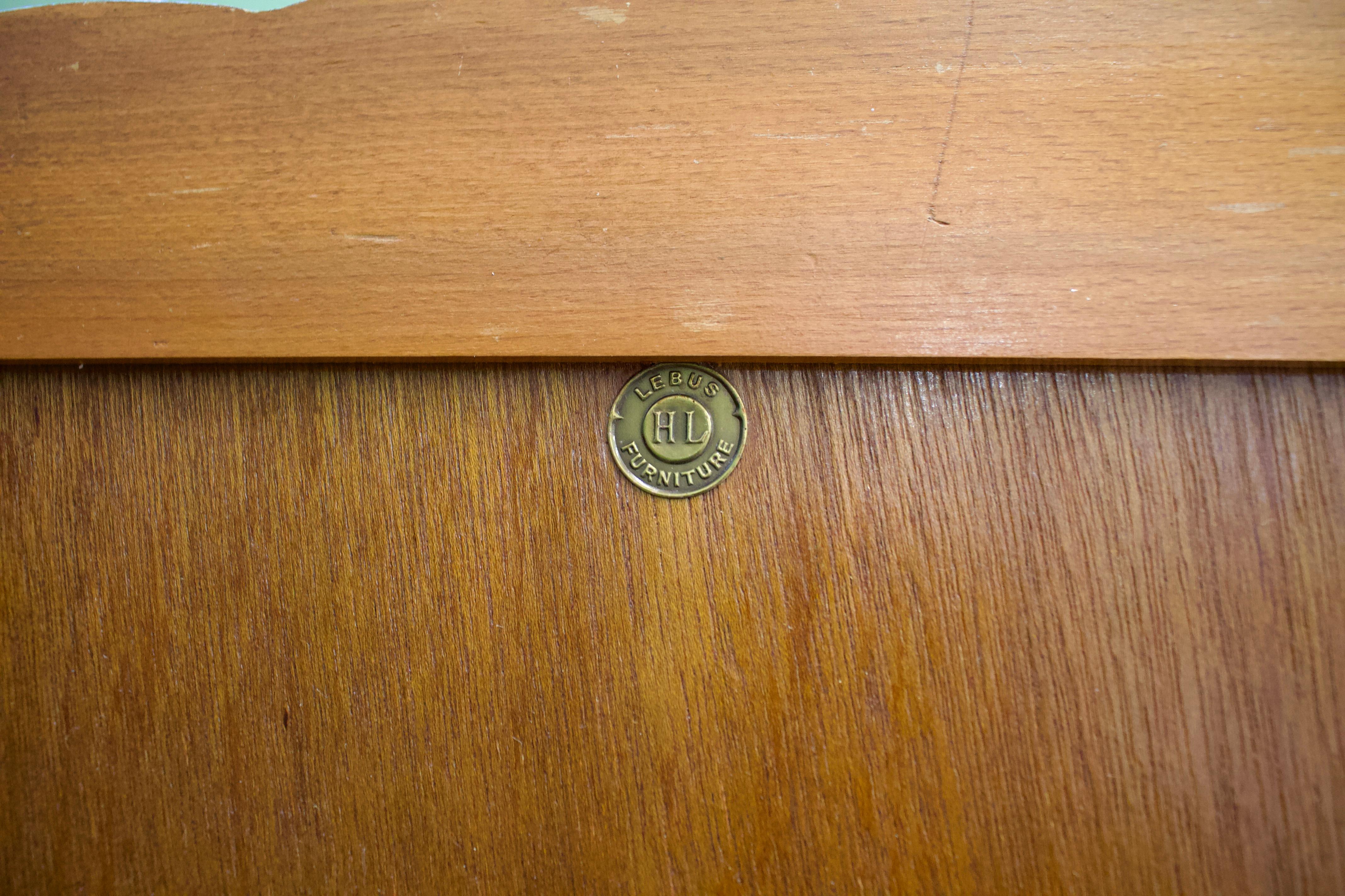 British Art Deco Style Walnut Small Wardrobe from Harris Lebus, 1940s 4