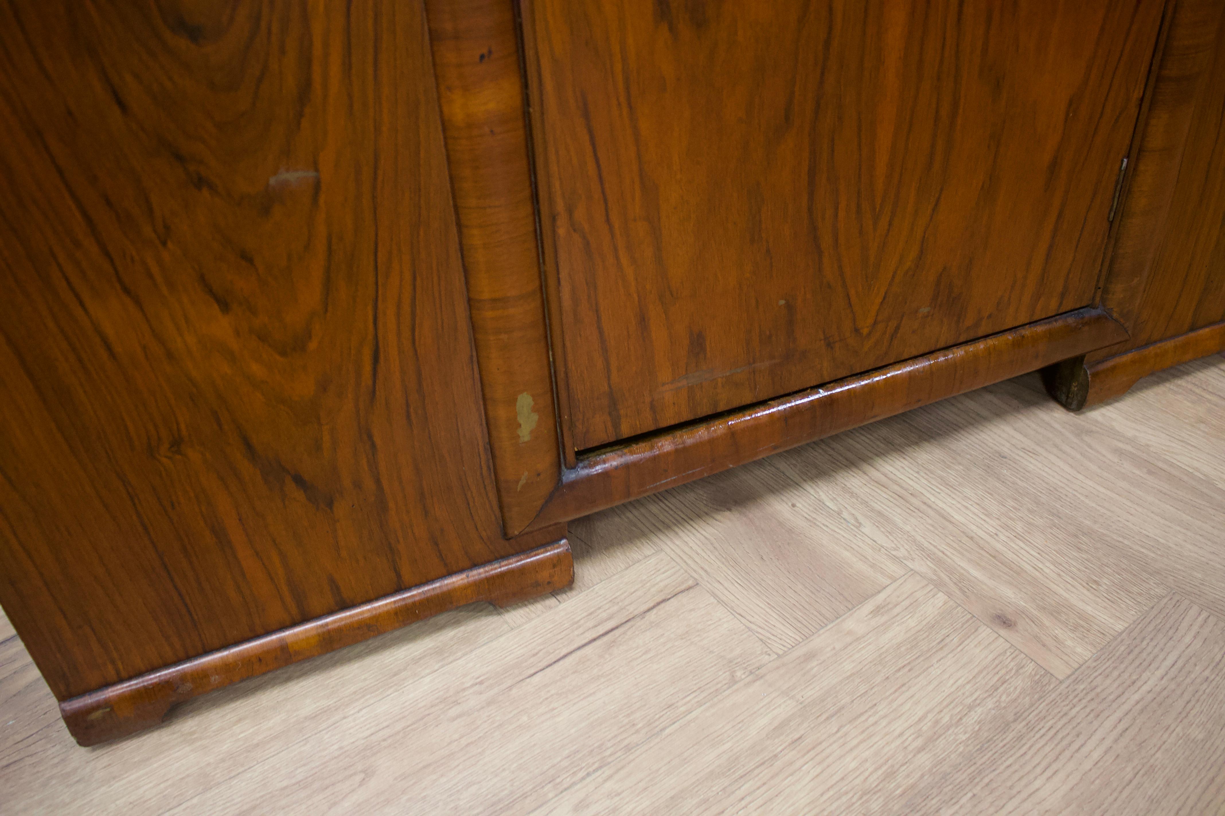 British Art Deco Style Walnut Wardrobe, 1950s 3