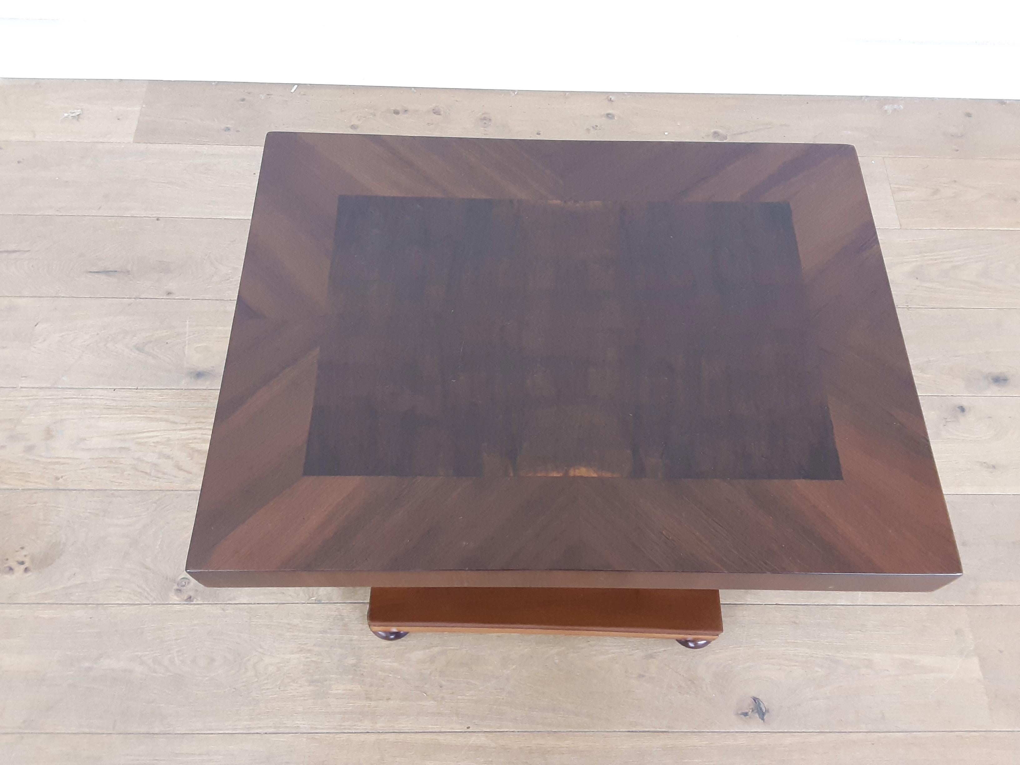 20th Century British Art Deco Table in a Burr Walnut For Sale