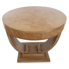British Art Deco Table in Bird's-Eye Satin Maple by Harry and Lou Epstein