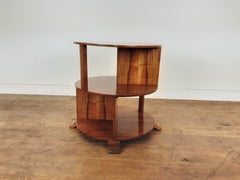 British Art Deco Walnut Bookcase Table