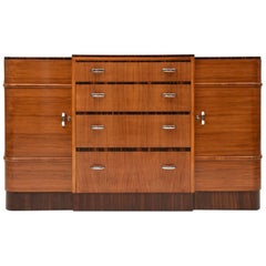 heals sideboards British Art Deco Walnut and Rosewood Sideboard by Heals