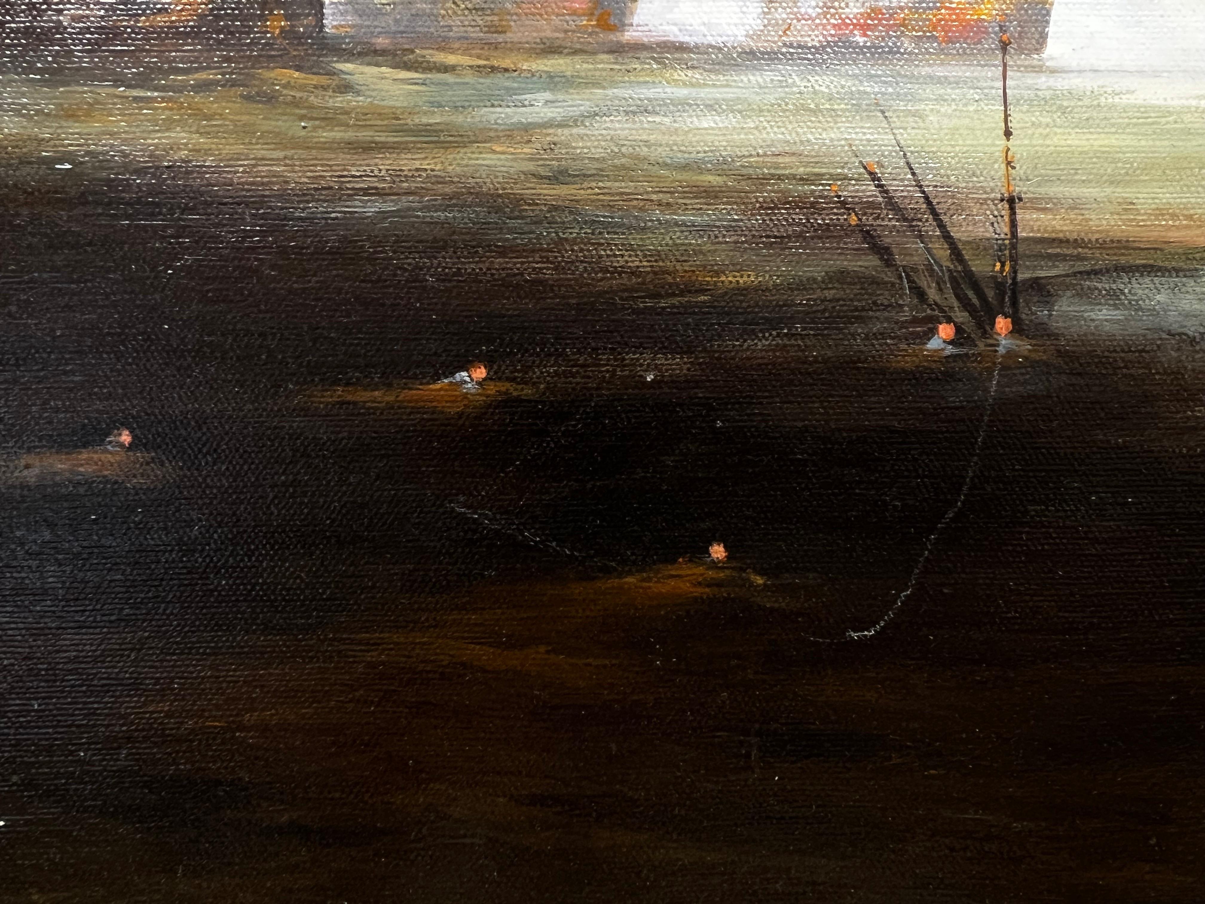 Very Large British Oil depicting famous Naval battle For Sale 1