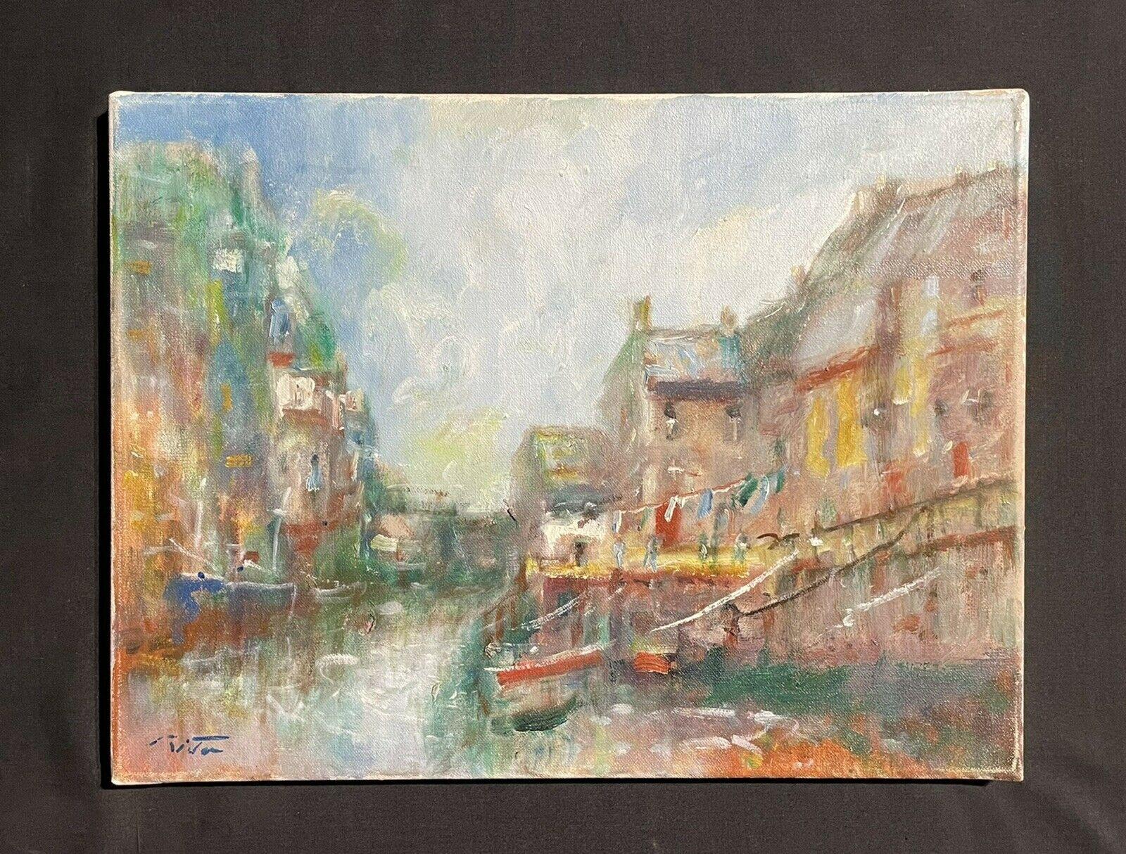 SIGNED IMPRESSIONIST OIL PAINTING- POLPERRO HARBOUR CORNWALL - BEAUTIFUL LIGHT - Painting by British Artist