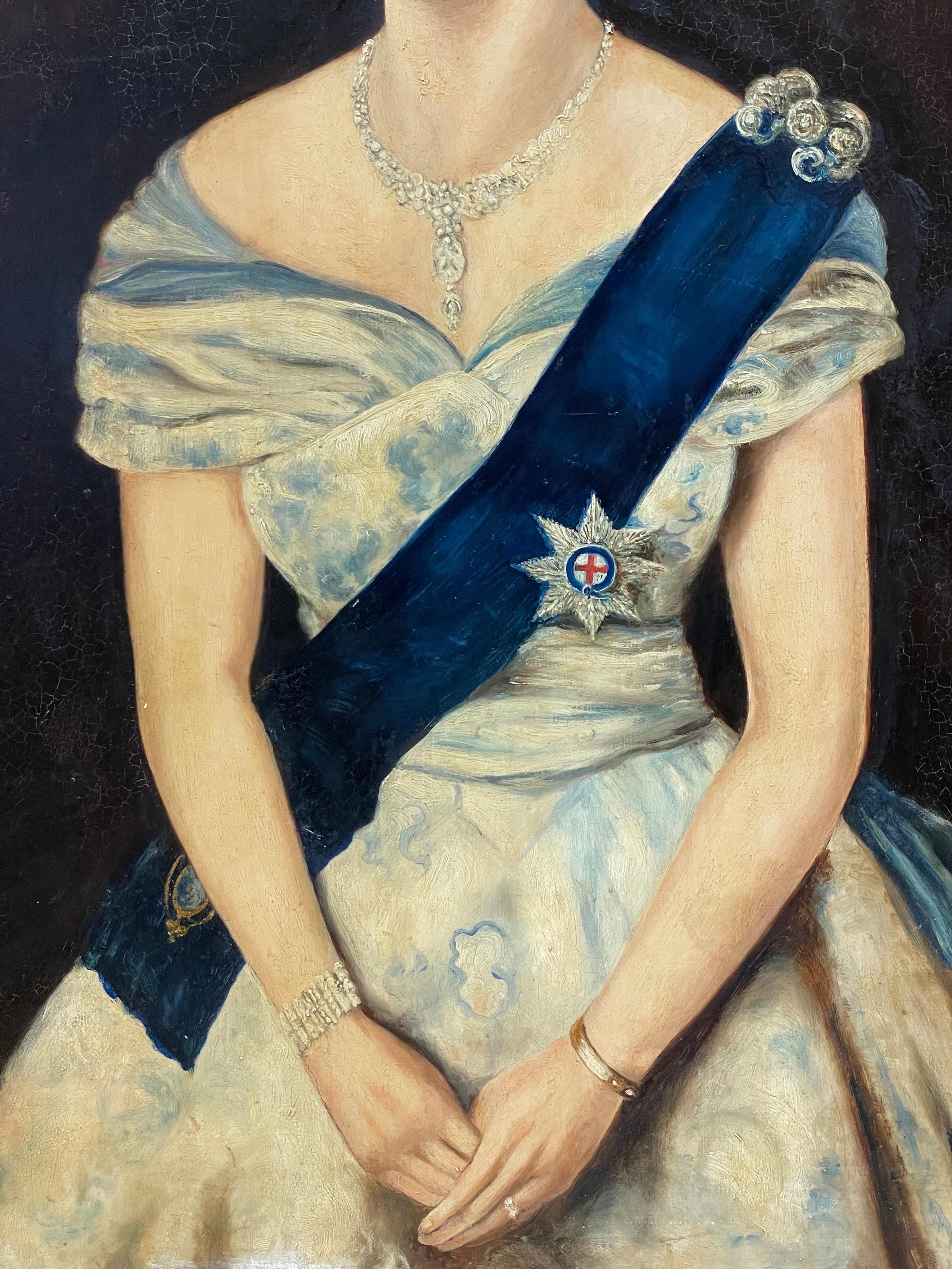 Ihre Majestät Königin Elizabeth II., Original-Ölgemälde, Porträt, 1953, großes Werk im Angebot 1