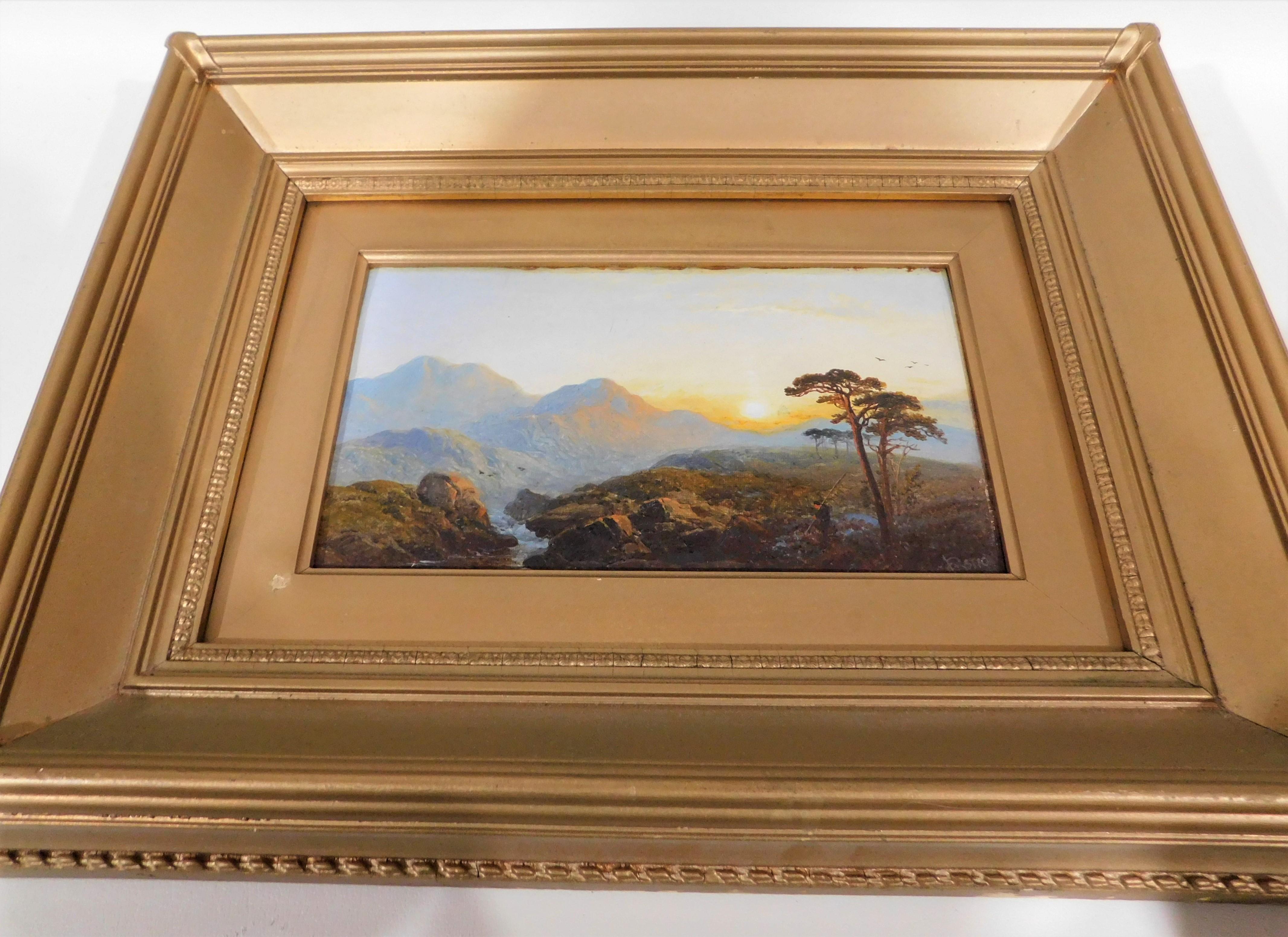Artiste britannique George Blackie Sticks Peinture à l'huile originale encadrée en vente 6