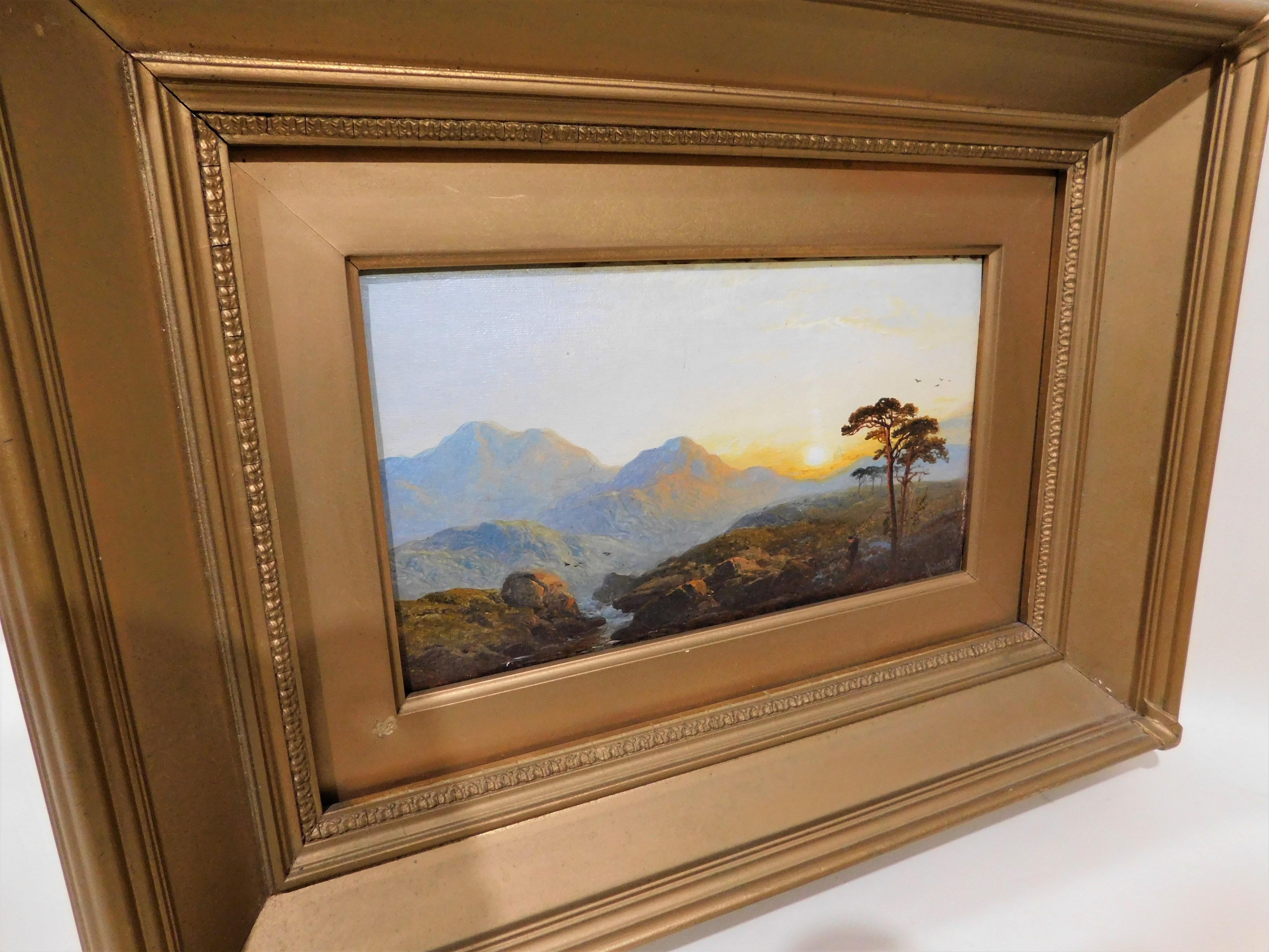 Artiste britannique George Blackie Sticks Peinture à l'huile originale encadrée en vente 8