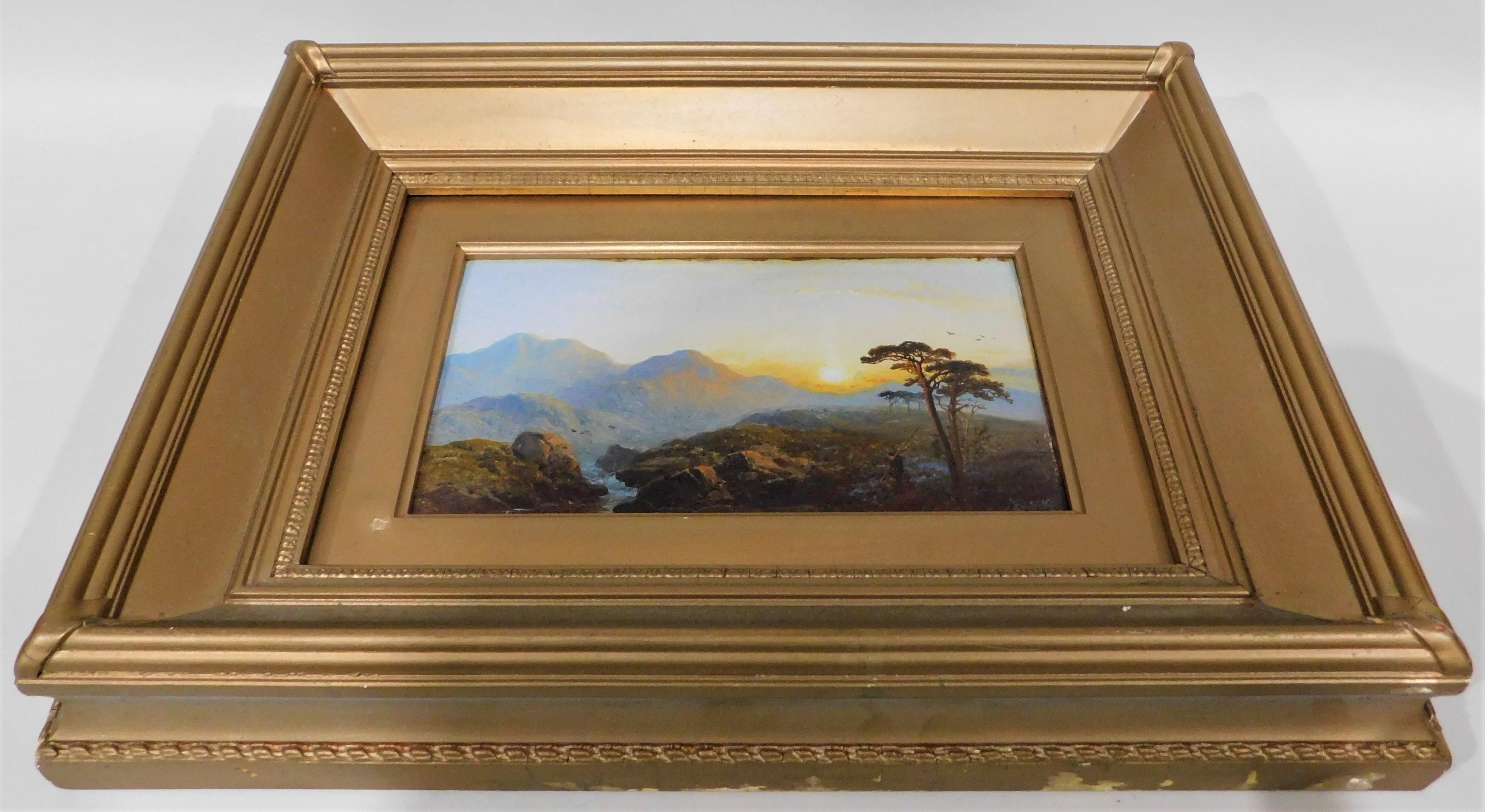 British Artist George Blackie Sticks Framed Original Oil Painting For Sale 1