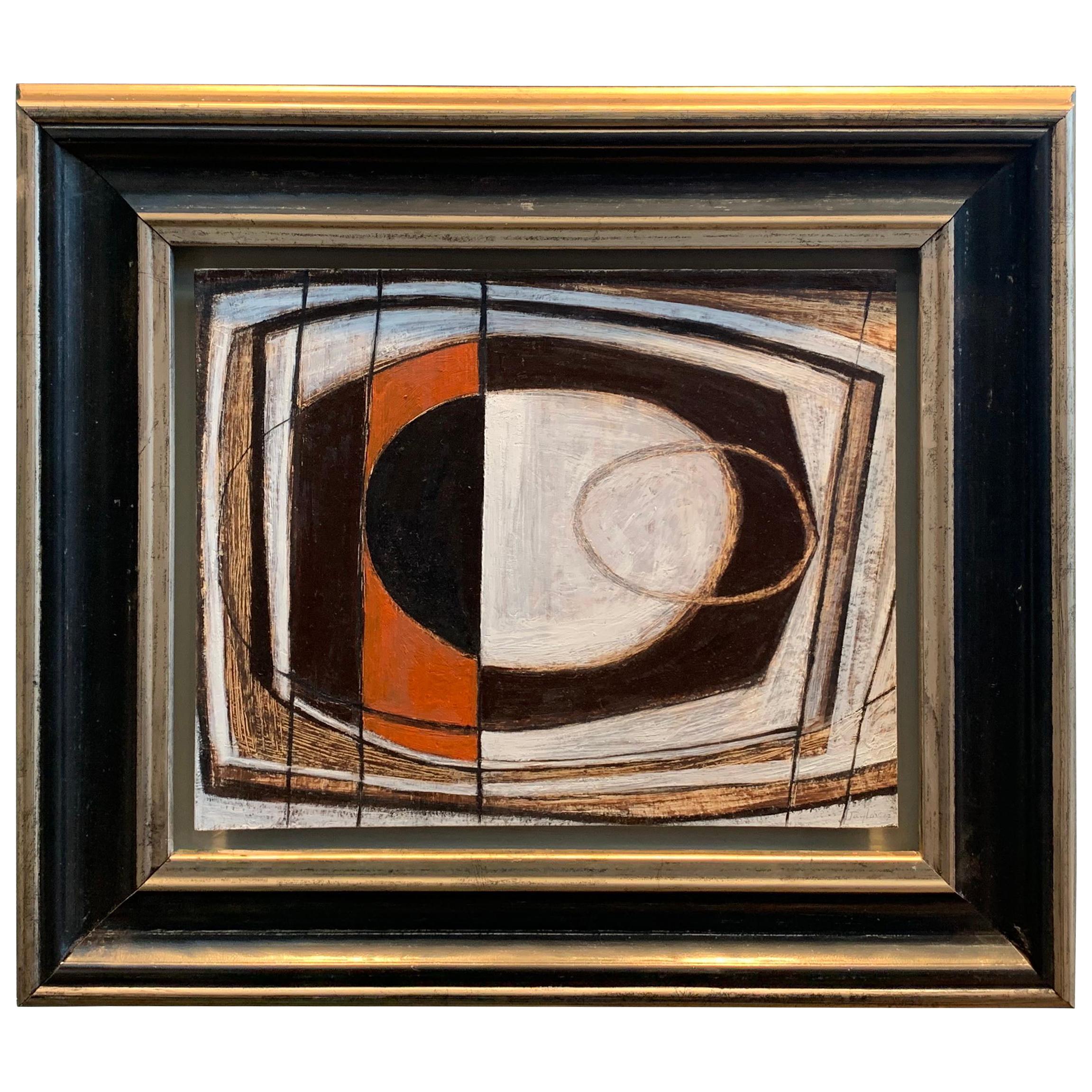 Black, White and Orange Painting by Artist John Taylor Abstract, England