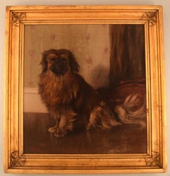 British Artist, Oil on Canvas, Pekingese, Late 19th Century