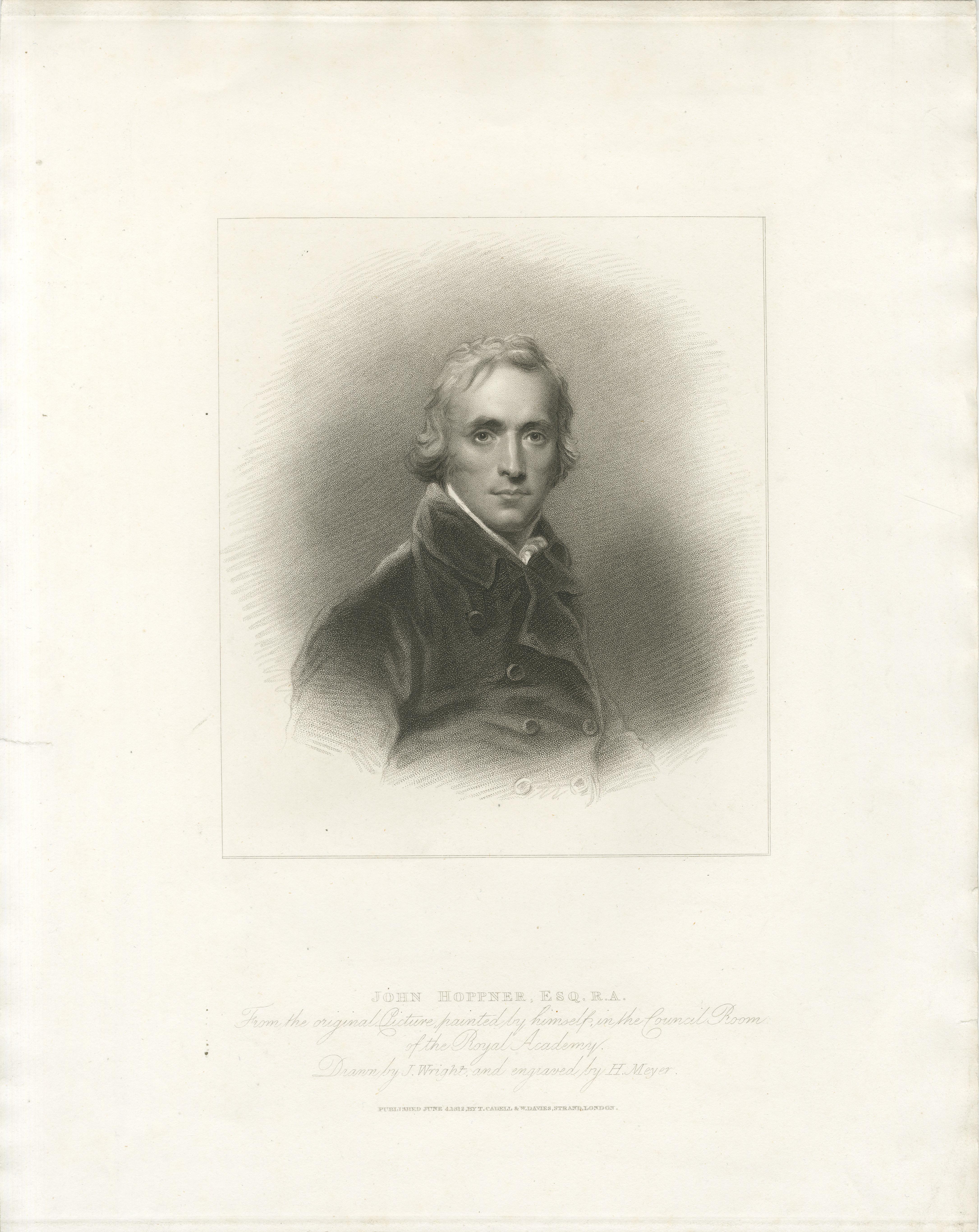 Grabados antiguos de retratos - Artistas británicos John Hoppner, Joseph Farington y Henry Tresham - Siglo XIX

Este magnífico conjunto de tres retratos grabados antiguos presenta a célebres figuras del mundo artístico británico de principios del