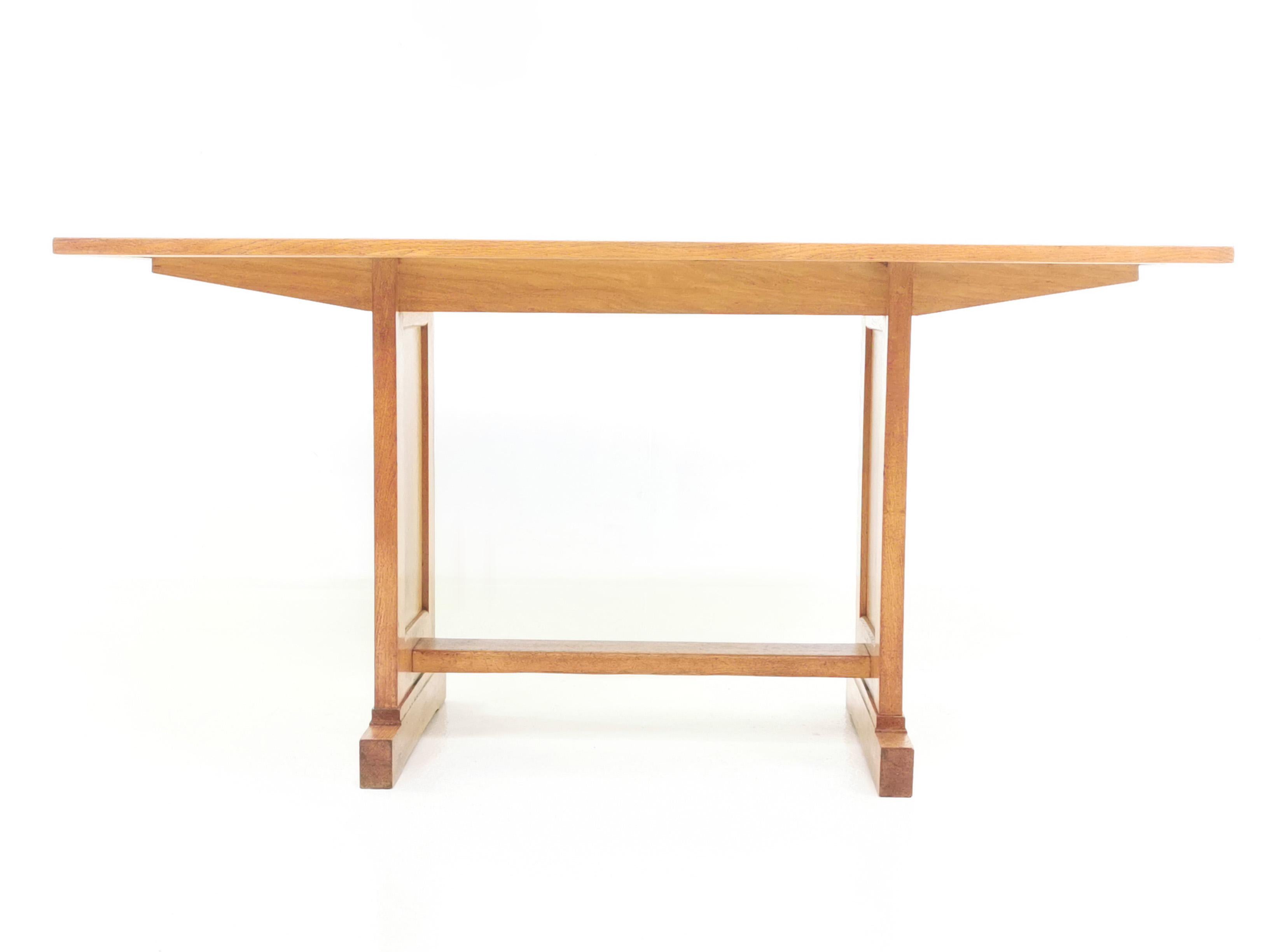 British Arts & Crafts Cotswold School Oak Dining Table 3