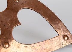 British Arts & Crafts Hand-Crafted Heart Shaped Copper Trivet
