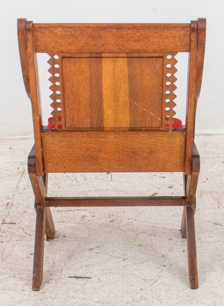 19th Century British Arts & Crafts Oak Glastonbury Chair, 19 C.