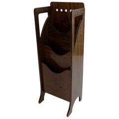 British Arts & Crafts, Secessionist Magazine Stand or Holder, Harrod's label