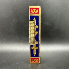 British Baroque Cartier “RoyKing” Vintage Gold and Lacquer Lighter