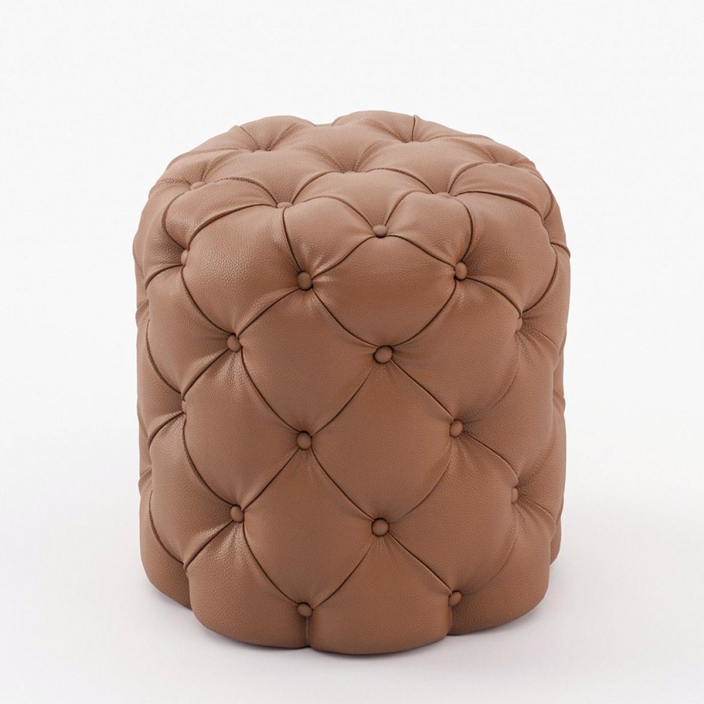 Pouf British Brown Leather with wooden structure,
upholstered and covered with brown leather capitonated
with button. Also available in other leather colors, on request.