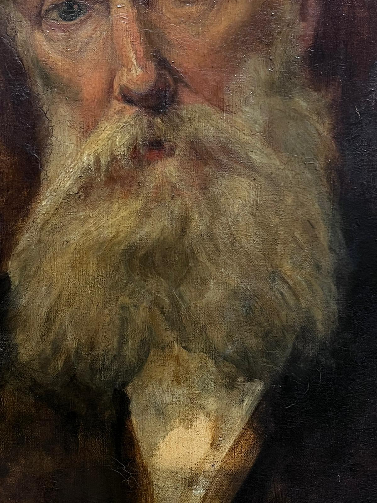 Feines impressionistisches Ölgemälde, Porträt eines bearden Mannes, erstaunlicher Rahmen, d. 1901 (Impressionismus), Painting, von British c. 1901