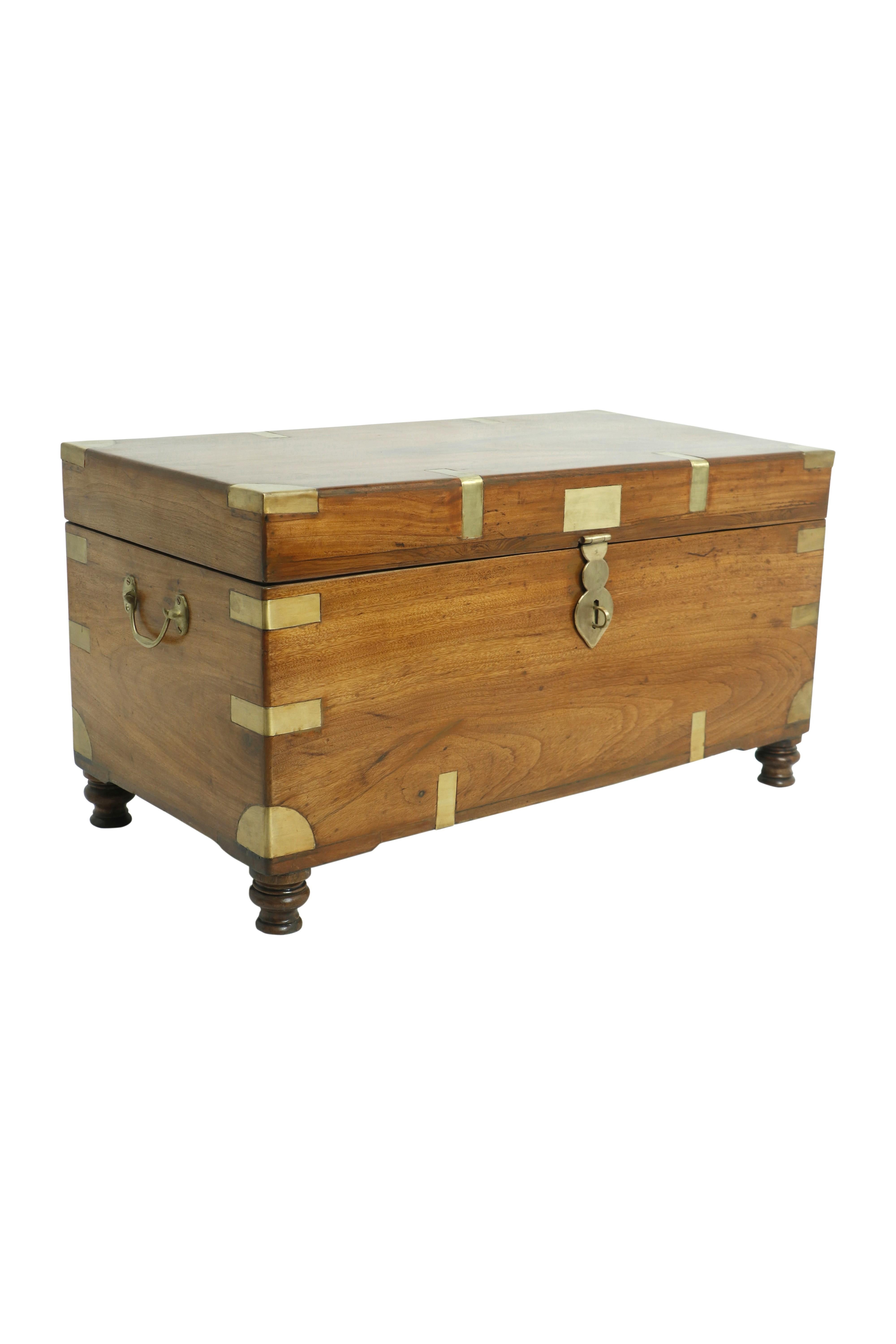 Arcón, Baúl o Mesa de Centro de Madera de Alcanfor de Campaña Británica, Principios de 1900 siglo XX en venta
