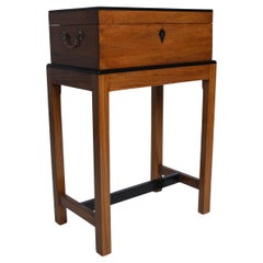 British Campaign Officer's Chest on Stand as a Side Table