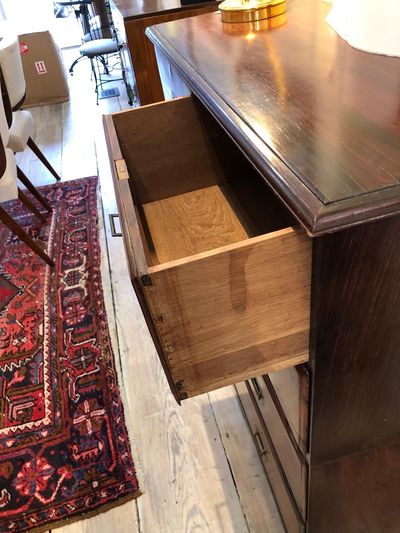 British Campaign Rosewood Chest of Drawers, Early 1900s In Good Condition For Sale In Nantucket, MA