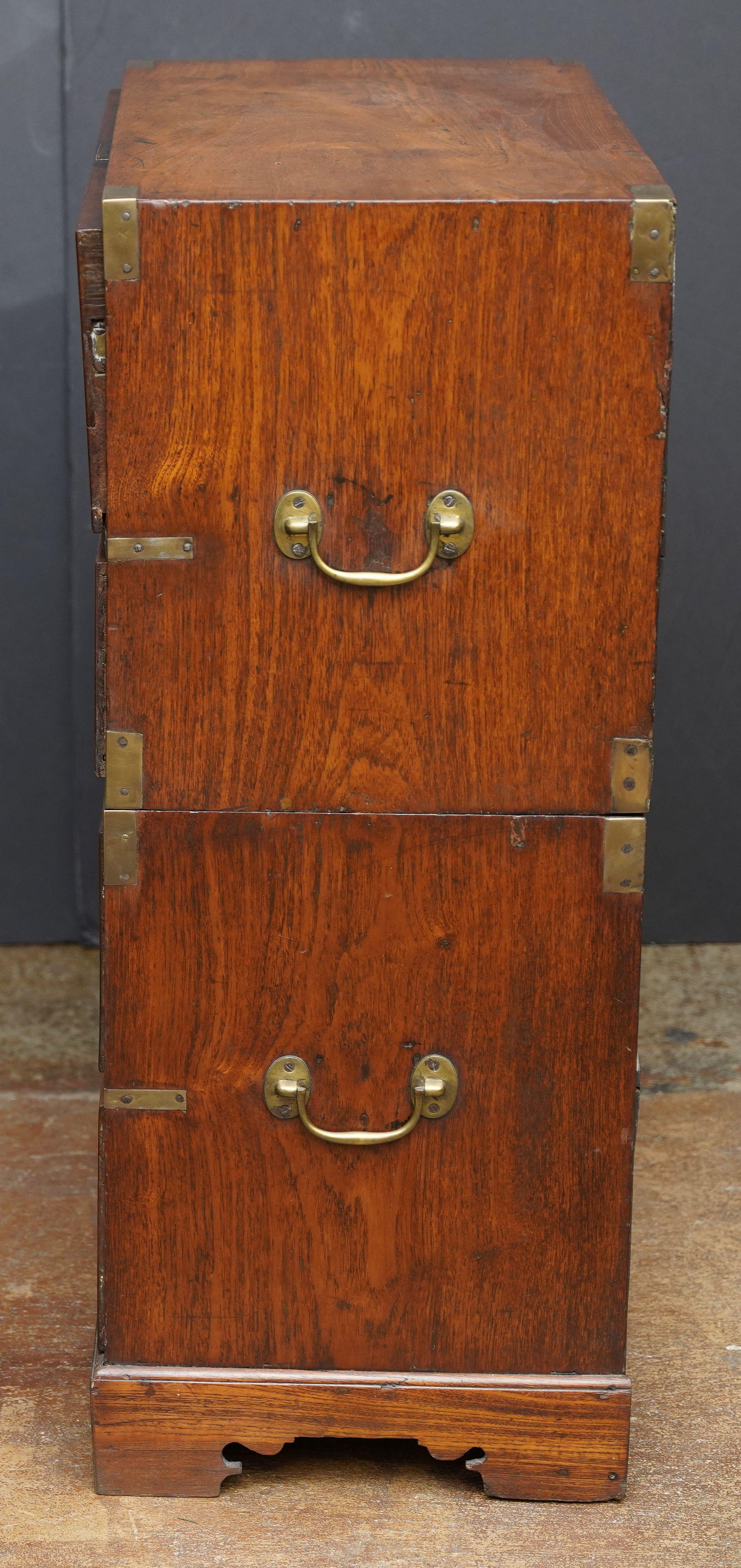 Rare and Diminutive British Military Campaign Secretary with Leather Top Fall 9