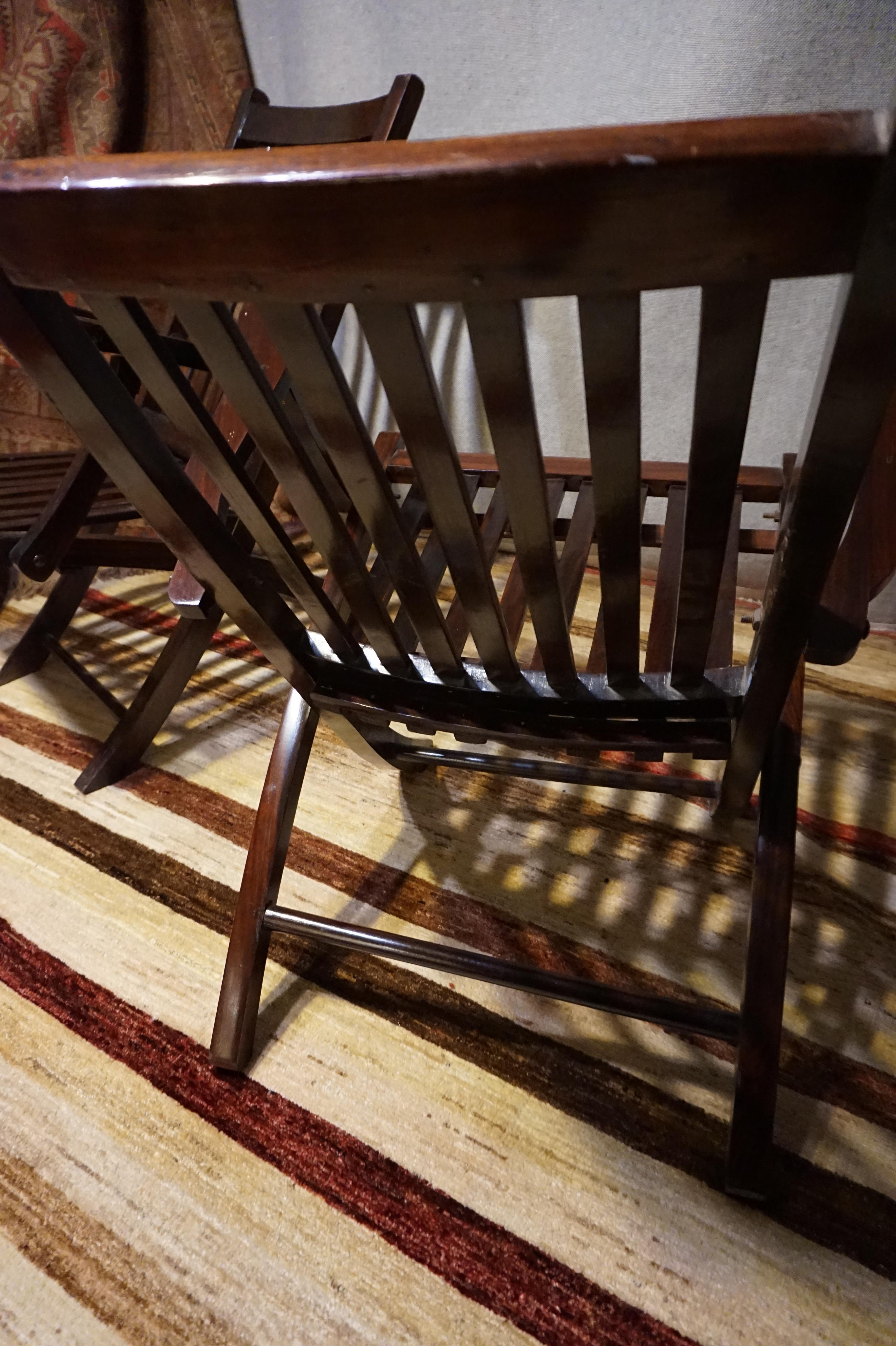 British Campaign Solid Teak & Rosewood Folding Chairs 5