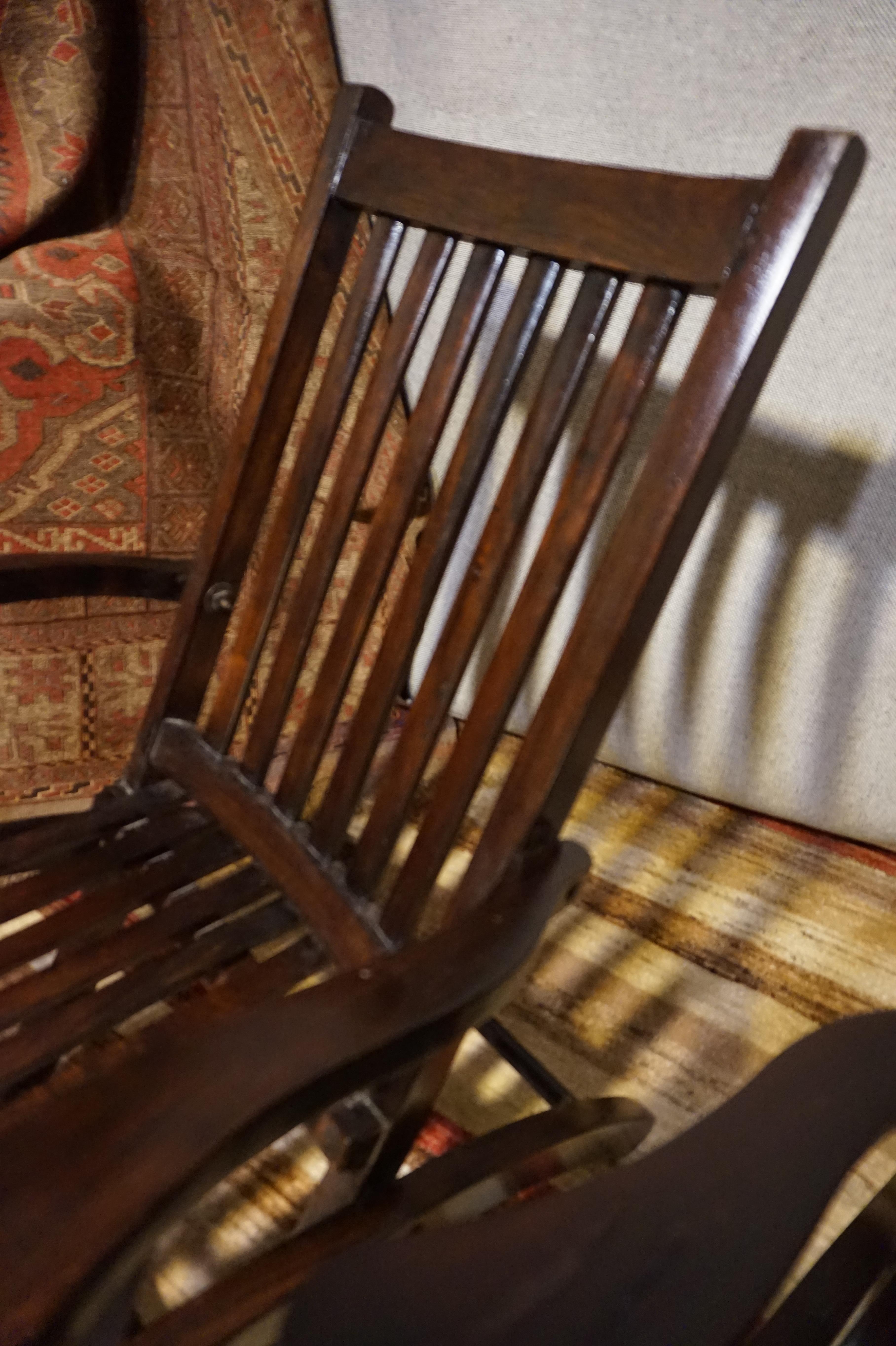 British Indian Ocean Territory British Campaign Solid Teak & Rosewood Folding Chairs