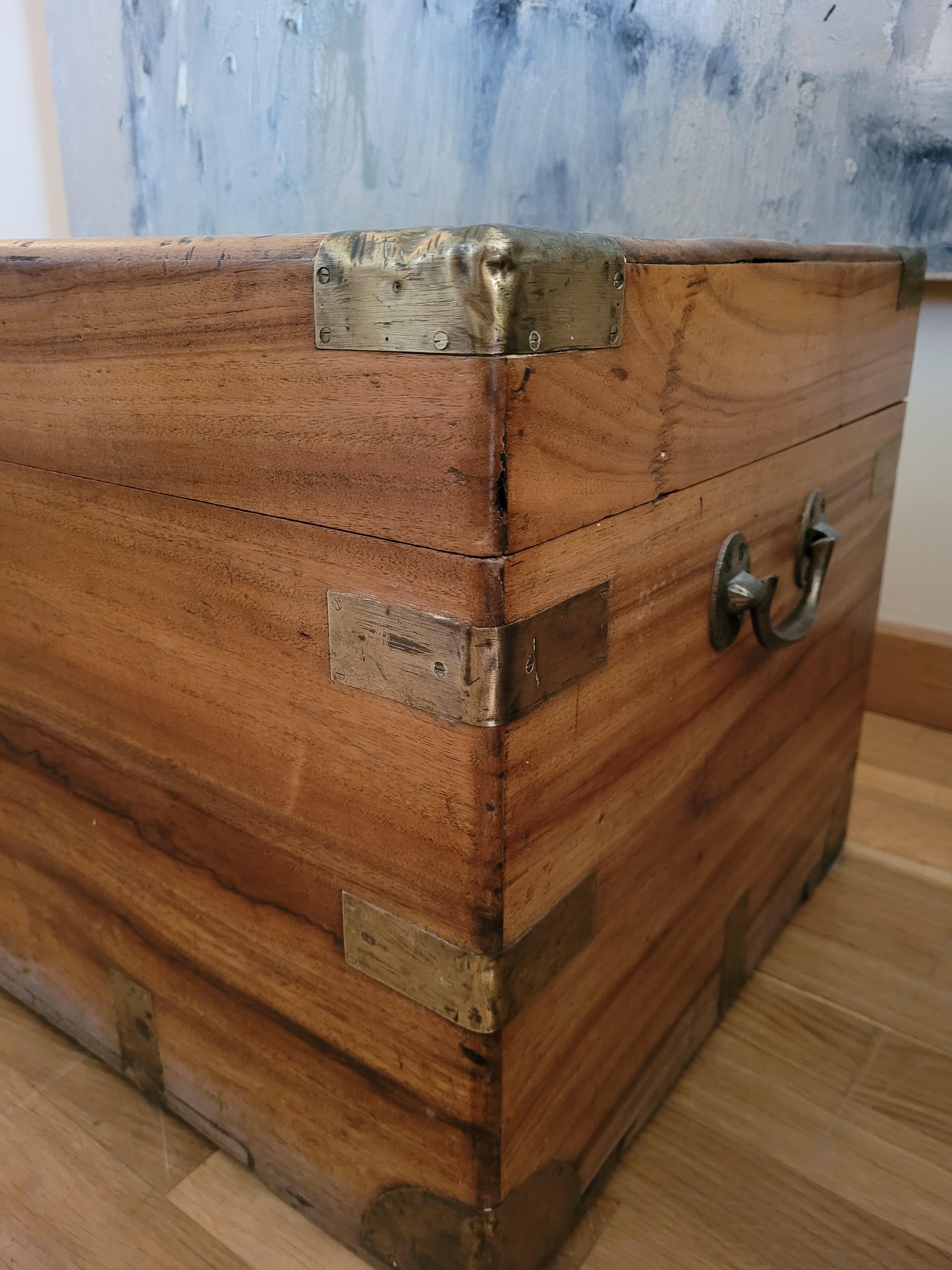 Victorian British Camphor chest, Trunk  brass and bronze  British colonies